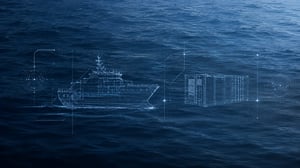 Futuristisk maritim HUD över djuphavet